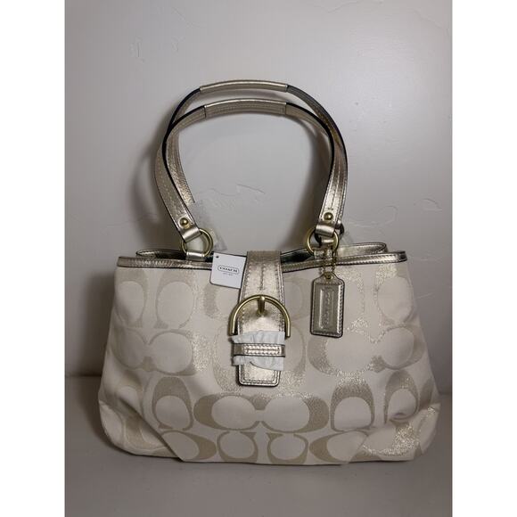 NWT Coach F20583 Soho Signature Metallic Carryall B4 Gold Tote Y2K Style - Picture 8 of 16